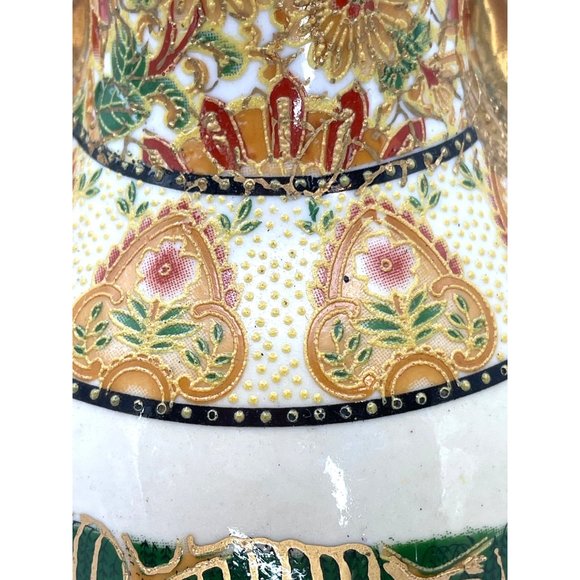 Satsuma Style Gold Hand painted Parrot and Florals Ceramic Vase - Picture 9 of 15